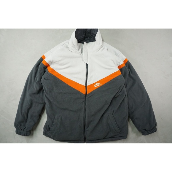 Nike Other - Vintage Nike Y2K 90s Reversible Fleece Lined‎ Jacket Coat Gray Orange Mens Small
